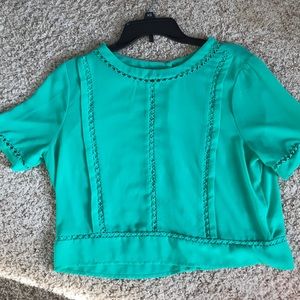 Green blouse with button down back